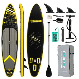Coupon EU Direct FunWater 350+84+15CM Longer ISUP Inflatable Stand Up Paddle Board Load 180KG+ Surfboard For Solor Adventure Fimaly Touring Unisex Adult Paddle Board SUPFW16K