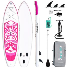 Coupon EU Direct FunWater Inflatable Ultra Light (17.6lbs) Stand Up Surfboard for All Skill Levels Everything Included with Stand Up Paddle Board,Adj Paddle,Pump,ISUP Travel Backpack,Leash,Waterproof Bag SUPFW02B