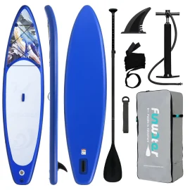 Coupon FunWater 350*84*15CM Load 180KG+ Longer ISUP Inflatable Stand Up Paddle Board Surfboard For Solor Adventure Fimaly Touring Unisex Adult Paddle Board SUPFW53A