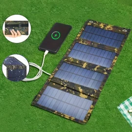 Coupon IPRee 20W Foldable Solar Panel Drop resistant USB Solar Panel Cells for Outdoor Activities Emergency Mobile Phone Power Battery Cells for Car Boat Caravan Camp