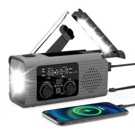 Coupon IPRee Hand Crank Emergency Radio Solar Powered Radio with LED Flashlight SOS Alarm Portable Radio for Outdoor Camping and Emergency