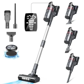Coupon NSE UMLO V16 Cordless Vacuum Cleaner, 500W 33Kpa Vacuum Cleaners for Home, Stick Vacuum with 60 Mins Runtime, Auto Mode, LED Display Rechargeable Vacuum for Carpet Hard Floor Pet Hair