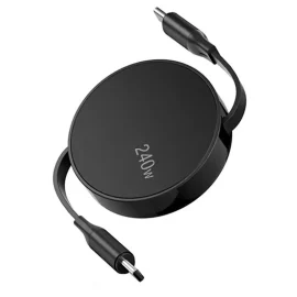 Coupon PD240W USB-C to USB-C Retractable Cable Fast Charging Data Transmission Thick Copper Core Line 12CM-100CM Long for iPhone 16 16 Plus 15 15 Pro for Huawei Mate XT for Xiaomi 15pro for Samsung Galaxy Z Flip6