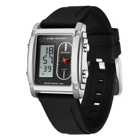 Coupon SANDA Men’s Sport Dual Display Digital Watch Waterproof Luminous Multi-function Chronograph Comfy Silicone Strap Digital WristWatch
