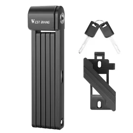 Coupon WEST BIKING Bike Portable Folding Lock C-level Anti-theft Waterproof Dustproof Universal Alloy Steel Security Cycling Lock for Bicycle E-Bike