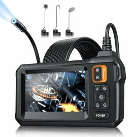 Coupon 4.3 inch 8mm IPS HD Screen Car Endoscope Camera with Light Borescope 2000mah Sewer Camera 1080P HD Inspection Camera for Home or Pipe or Automotive