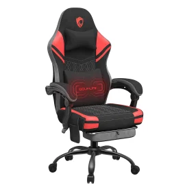 Coupon Douxlife GC RC05 Fabric Gaming Chair Massage with Pocket Spring Widened Cushion High Back Ergonomic Footrest Lumbar Support Upgraded Office Chair