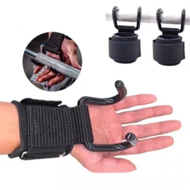 Coupon KALOAD 1pcs Fitness Auxiliary Pull Ups Hook Grips With Wrist Wraps for Gym Weight Lifting Strength Training