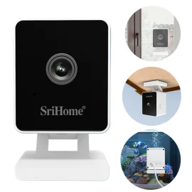 Coupon Srihome SH057 4MP HD Security Camera Dual Band WiFi 5GHz AI Human Detection Two Way Audio Night Vision Easy Installation Window Camera for Home Safety