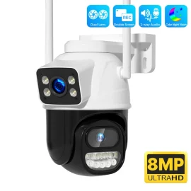 Coupon Hiseeu WS418B 4K 8MP Dual Lens Outdoor WiFi Camera Wireless PTZ Security ONVIF H.265+ Cam Night Vision AI Humanoid Detect Auto Tracking Two Way Audio Monitoring IP Cameras