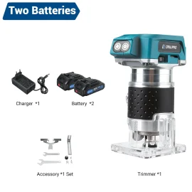 Coupon Drillpro Cordless Brushless 350W Electric Wood Trimmer Compact Wood Router For Wood Trimming Slotting Carving