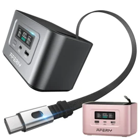 Coupon AFERIY Nano100 Portable Power Station 100W 99.2Wh LiFePO4 Battery Telescopic Type-C Cable, Carry-on Airplane, 1.5h Full Charge Dual Way 100W PD, Solar Generator,TSA Approved Portable Power Bank, 6 Protections for Camping Travel 