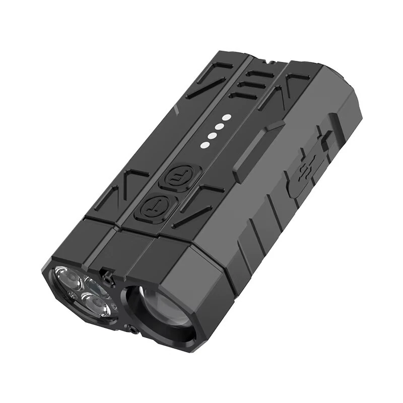 Coupon Bikight EDC Flashlight White Long Beam +3xTG3 LEDs Type-C Rechargeable Dual Switch Spotlight and Floodlight Aluminum Alloy Tactical Flashlight for Outdoor Camping Hiking Emergency