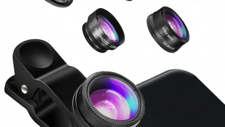 Coupon Hizek 5-IN-1 0.63X Wide Angle Lens + CPL Lens + Telephoto Lens+ 198-degree Fisheye Lens + 15X Macro Lens Phone Camera for iPhone 12 13 all smartphone