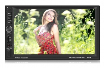 7060B 7-inch Screen Car Audio Stereo MP5 Player with Camera – with camera Black